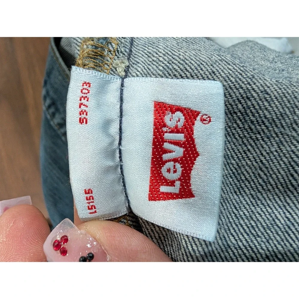 Levis 501 Original Straight Leg Button Fly Blue Jeans Mens 36x34